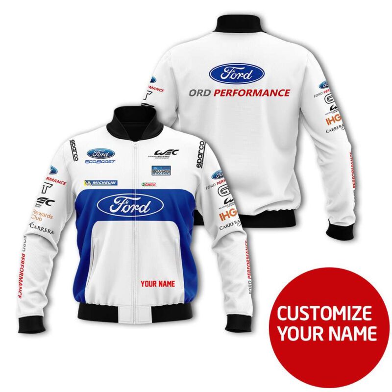 Ford Ord Performance Auto Racing Team Costume 3D Personalized Design Gift With Custom Name For Ford Fans Bomber Jacket BJ03624