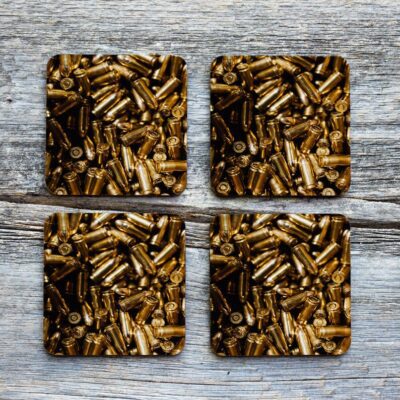 Freedom Seeds Bullets 9mm Drinkware Coaster Set of 4 2