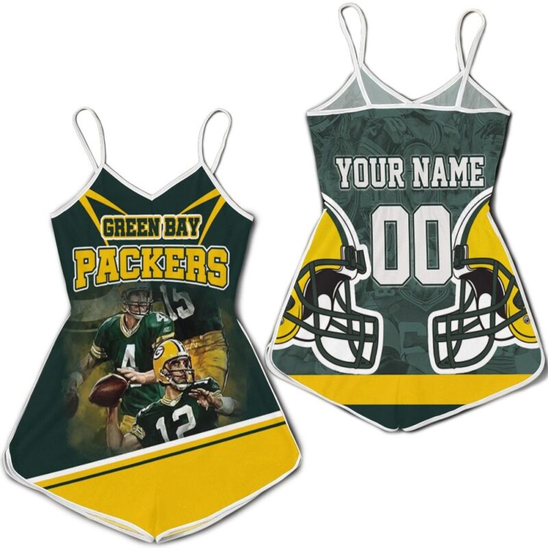 Green Bay Packers Aaron Rodgers Brett Favre Juwann Winfree Great Players Personalized Romper RJ02494