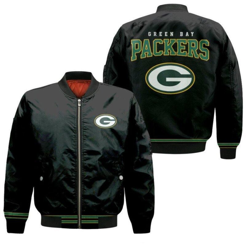 Green Bay Packers NFL American Football Team Logo Black Gift For Packers Fans Bomber Jacket BJ04225
