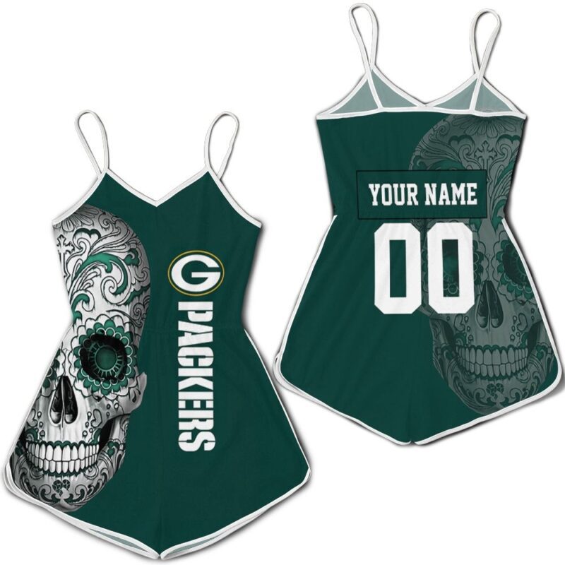 Green Bay Packers Nlf Fan Sugar Skull 3d Personalized 1 Romper RJ02301