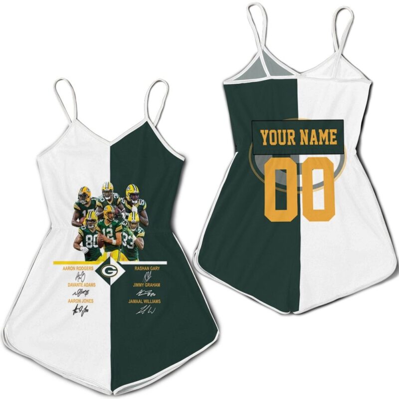 Green Bay Packers Signed Fan 3d Personalized Romper RJ02532