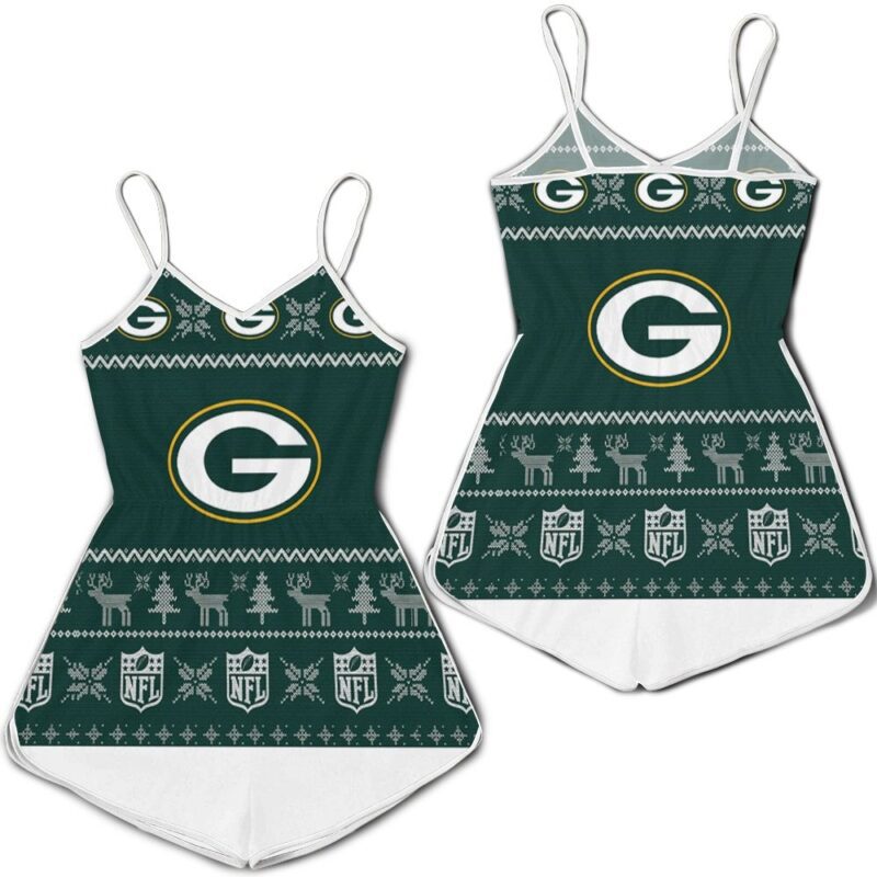 Green Bay Packers Ugly Sweatshirt Christmas 3D Romper RJ03038