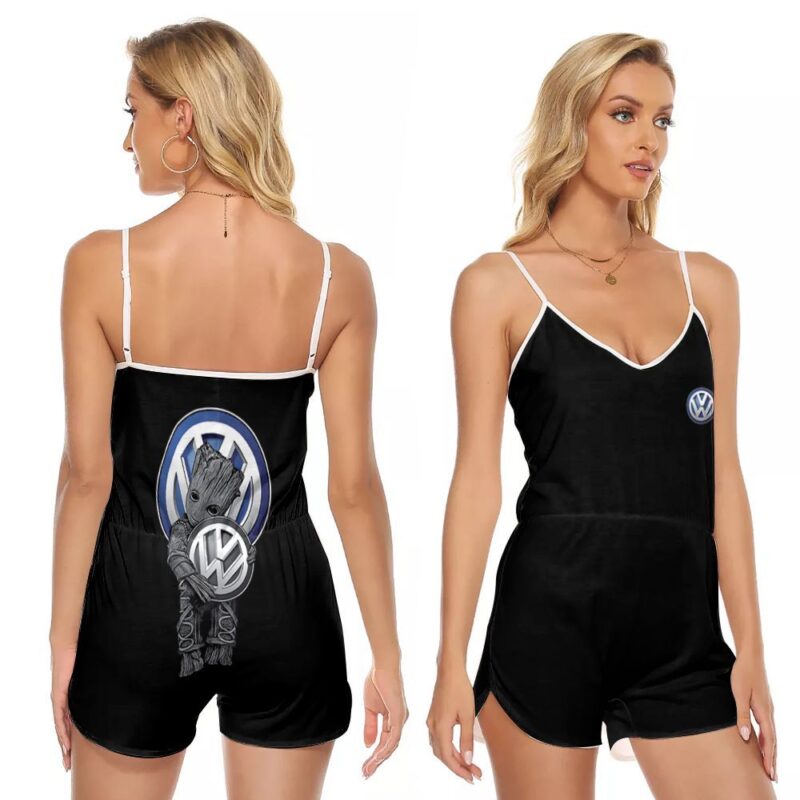 Groot Love Volkswagen Vehicle manufacturer Brand Company Logo Gift For Volkswagen Fans Groot Lovers V-neck Romper Jumpsuit RJ01004