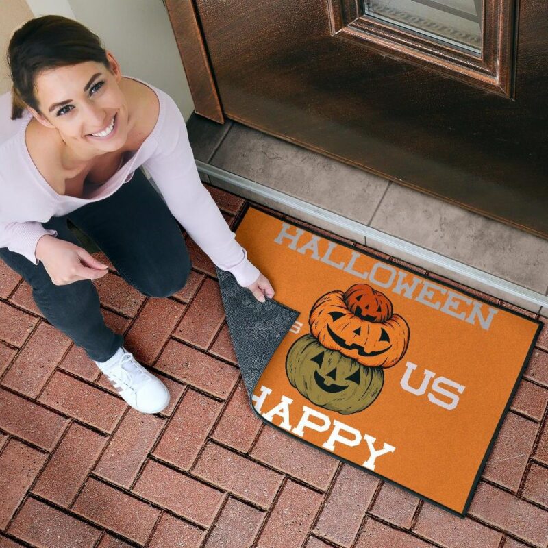 Halloween Door Mat Halloween Make Us Happy Smile Pumpkin Block Orange Door Mat Welcome Mat 4
