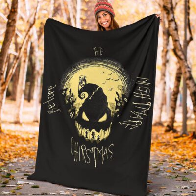 Halloween Fleece Blanket - Jack Skellington On Hill Oogie Boogie Hat Silhouette Fleece Blanket 3 Halloween Fleece Blanket Jack Skellington On Hill Oogie Boogie Hat Silhouette Fleece Blanket 3