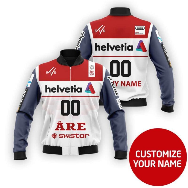 Helvetia Are Skistar Audi Auto Racing Team Costume 3D Personalized Gift With Custom Name For Helvetia Fans Bomber Jacket BJ03604