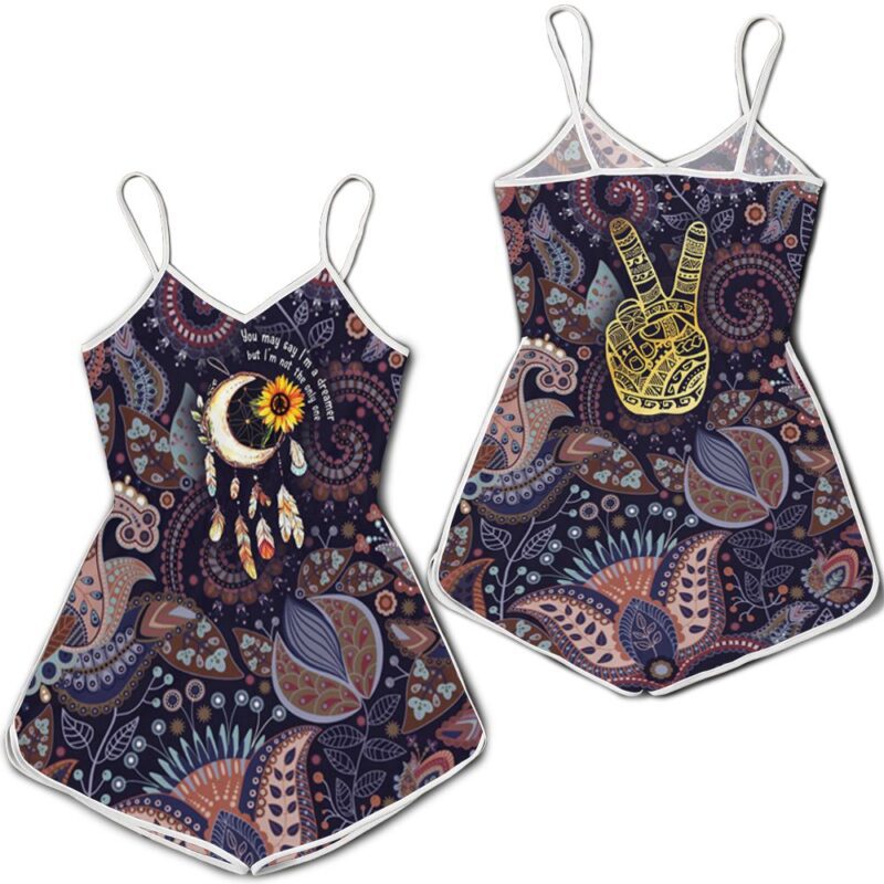 Hippie sunflower you may say im a dreamer but im not the only one Romper RJ01848