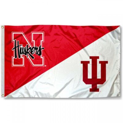 Hoosiers vs. Huskers House Divided 3x5ft Wall Flag Banner Flag Outdoor Flag BF161