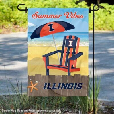 Illinois Fighting Illini Summer Vibes Decorative Garden Flag GF00283