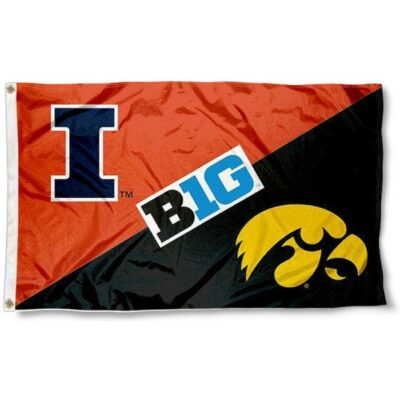 Illinois vs. Iowa House Divided 3x5ft Wall Flag Banner Flag Outdoor Flag BF189