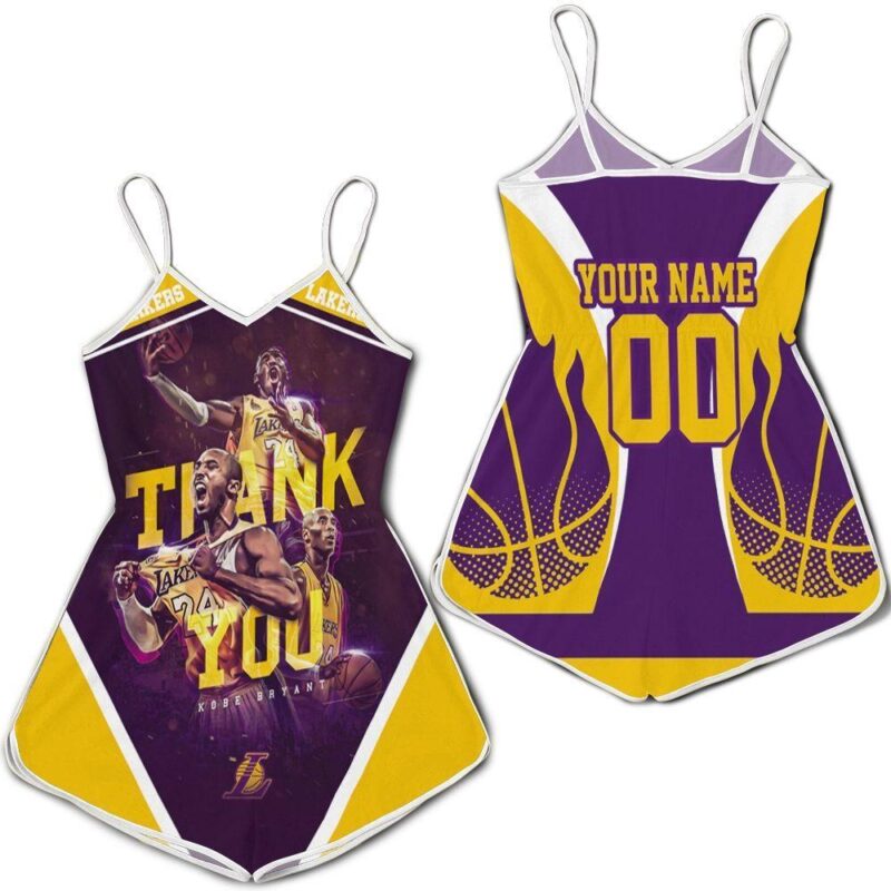 In Memories Kobe Bryant 24 Los Angeles Lakers Thank You Personalized Romper RJ02627