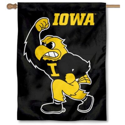 Iowa Hawkeyes Herky the Hawk House Flag H0238