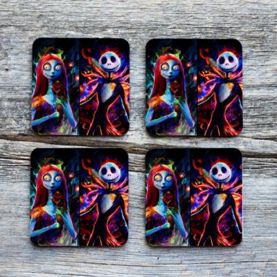 Jack Skellington Halloween Drinkware Coaster (Set of 4)