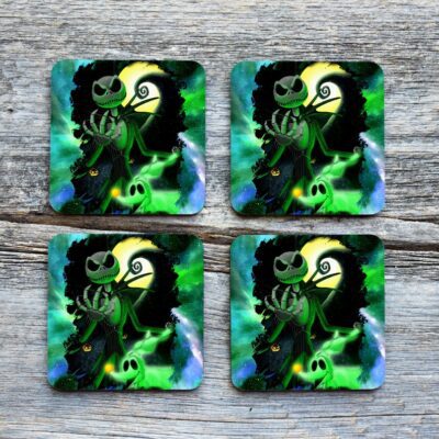 Jack Skellington Halloween Drinkware Coaster (Set of 4)