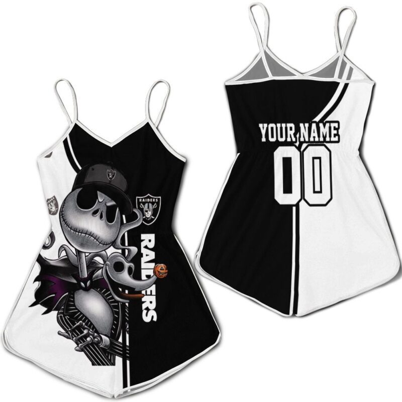 Jack Skellington Las Vegas Raiders 3d Personalized Romper RJ02461
