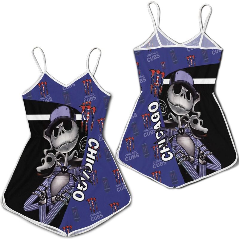 Jack Skellington Monster Energy Logo 3d Printed Hoodie For Fan Chicago Cubs Romper RJ02568