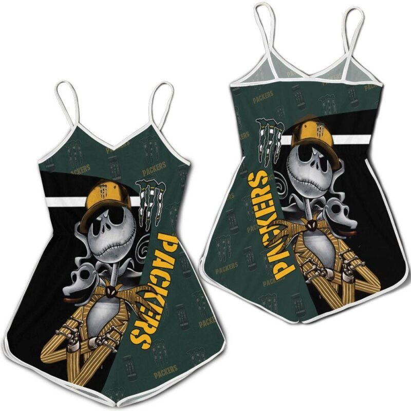 Jack Skellington Monster Energy Logo 3d Printed Hoodie For Fan Green Bay Packers Romper RJ02519