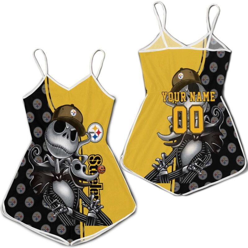 Jack Skellington Pittsburgh Steelers 3d Personalized Romper RJ02299