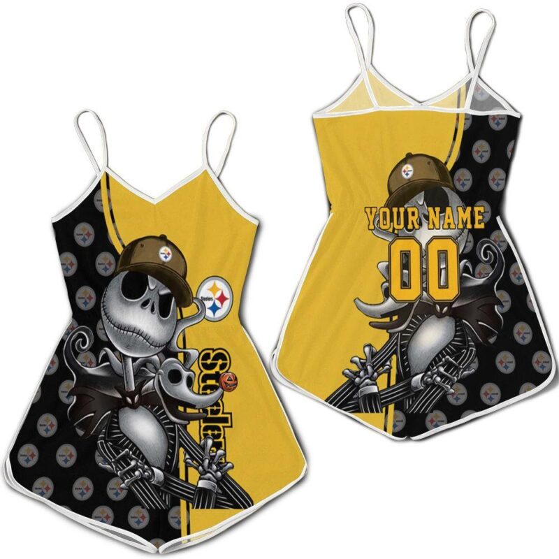 Jack Skellington Pittsburgh Steelers 3d Personalized Romper RJ02606