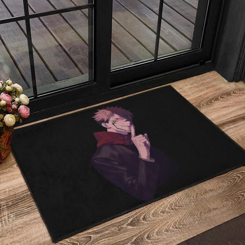 Jujutsu Kaisen Anime Door Mat Sukuna Yuji Combine Black Fire Evil Smiling Door Mat Welcome Mat 1