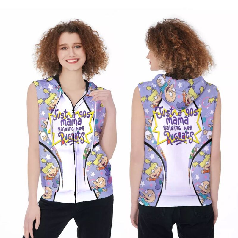 Just A 90s Mama Raising Her Rugrats American Children is Television Series For Rugrats Fans Children Zip Sleeveless Hoodie ZSH1002