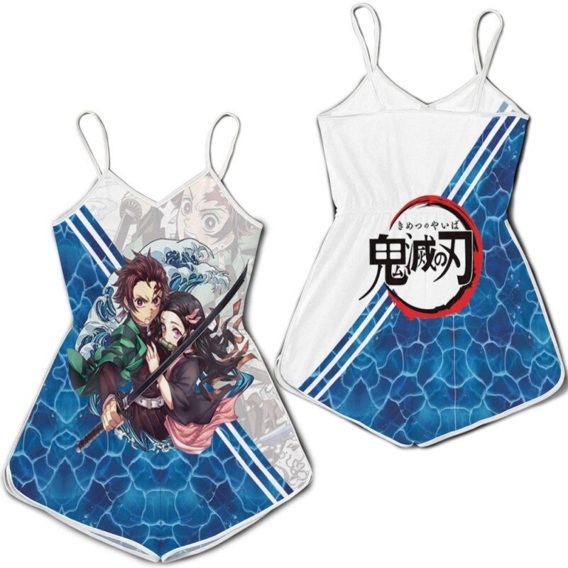 Kamado tanjiro kamado nezuko grow up edition kimetsu no yaiba Blue Romper RJ01983