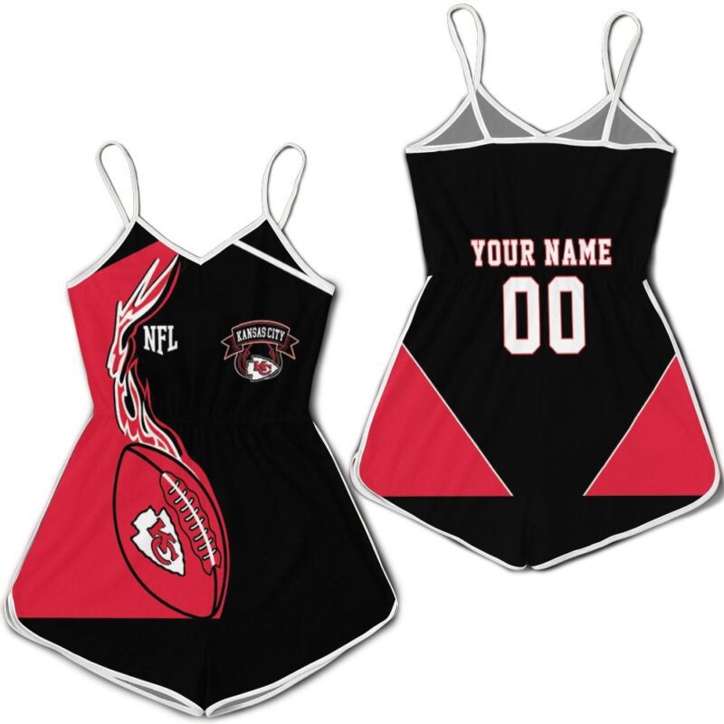 Kansas City Chiefs Nfl Fan Fleece 3d Personalized Romper RJ02502