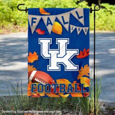 Kentucky Wildcats Fall Football Autumn Leaves Decorative Garden Flag GF00454