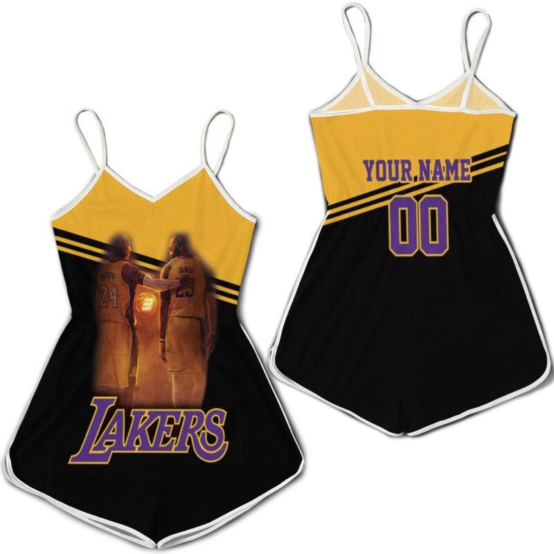 Kobe Bryant Lebron James Together Friends Los Angeles Lakers Legend 3D Personalized Romper RJ02656