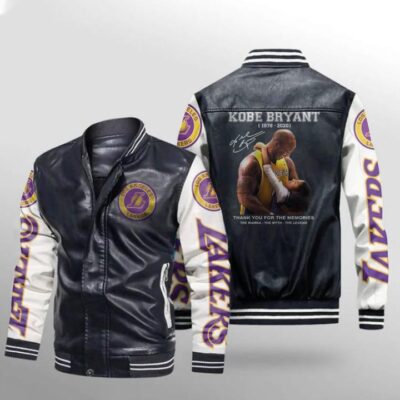 Kobe Bryant The Mamba The Myth The Legend Signature Thank You For The Memories Gigi Bryant Gift For Lakers Fans Leather Bomber Jacket LBJ0185