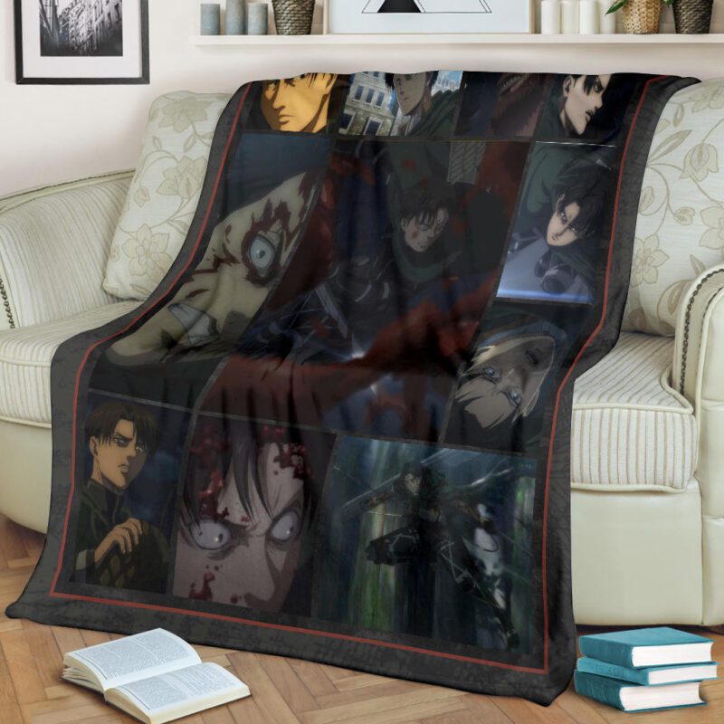 Levi Ackerman Attack On Titan Fleece Blanket Anime Home Decor Custom For Fans 1 1