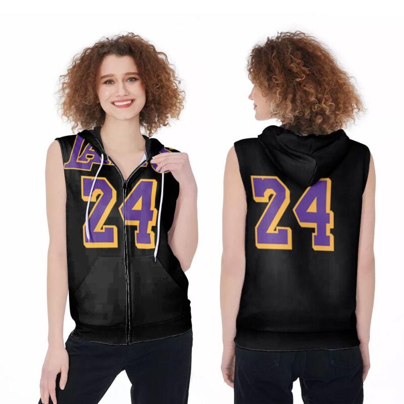 Los Angeles Lakers Kobe Bryants 24 NBA Legend Player Basketball Team Jersey Style Gift For Lakers Fans Zip Sleeveless Hoodie ZSH0582