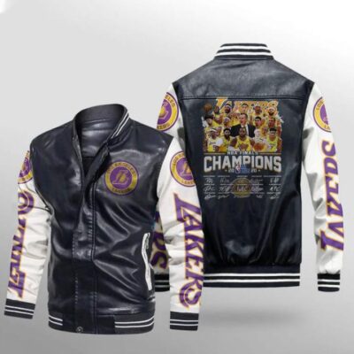 Los Angeles Lakers NBA Finals Champions 2020 Legends Signed Gift For Lakers Fans Leather Bomber Jacket LBJ0189