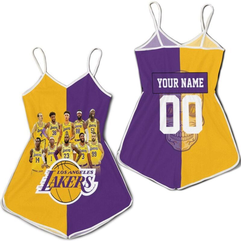 Los Angeles Lakers Skull Logo Nba Western Conference Personalized Romper RJ02600