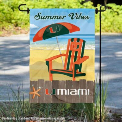 Miami Hurricanes Summer Vibes Decorative Garden Flag GF00671