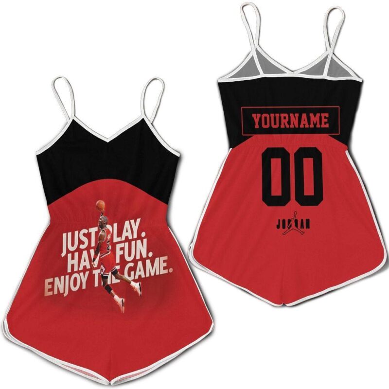 Michael Jordan 23 Chicago Bulls Just Play Have Fun Enjoy The Game Personalized Romper RJ02573