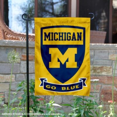 Michigan Wolverines Double Sided Shield Logo Garden Flag GF00537