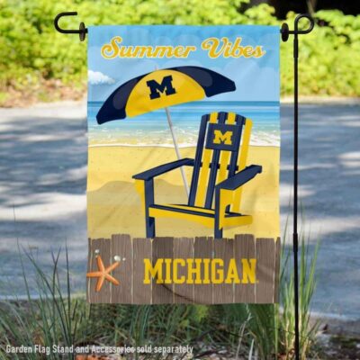 Michigan Wolverines Summer Vibes Decorative Garden Flag GF00721
