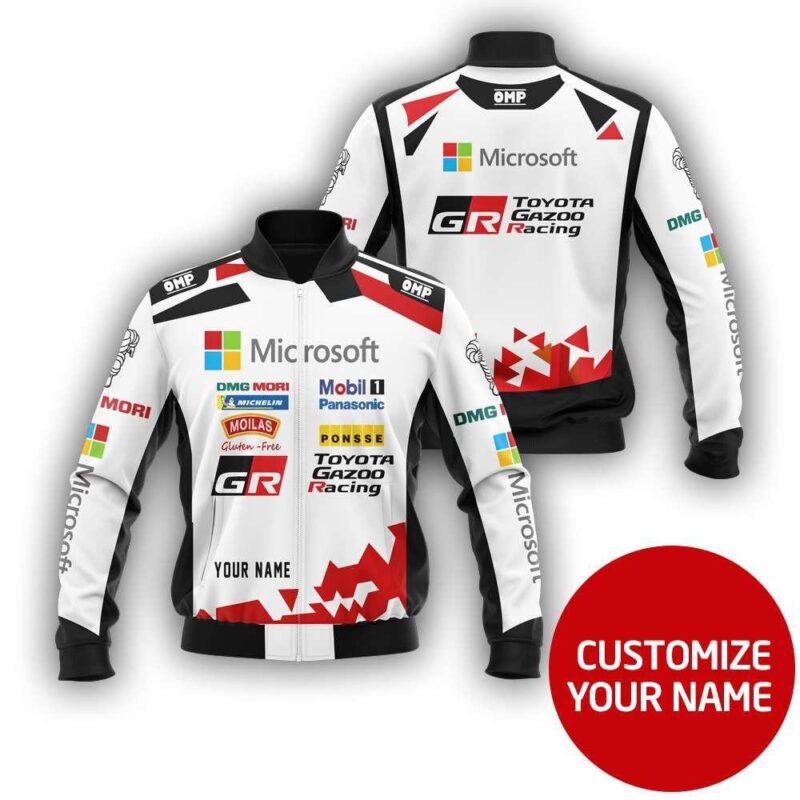 Microsoft Toyota Gazoo Auto Racing Team Costume 3D Personalized Design Gift With Custom Name For Microsoft Fans Bomber Jacket BJ03581