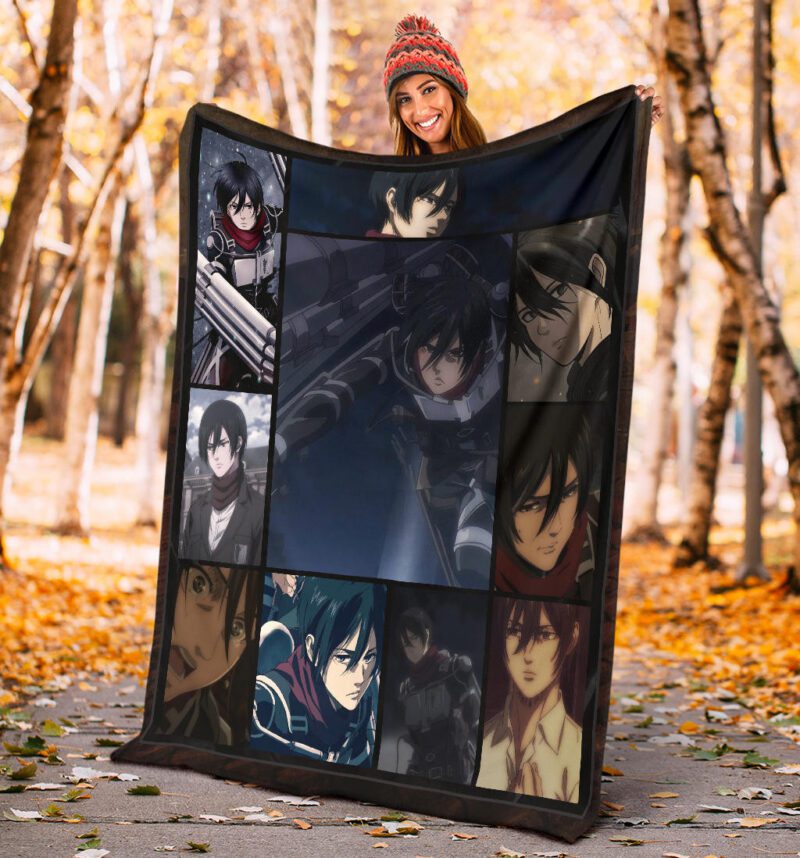 Mikasa Ackerman Attack On Titan Fleece Blanket Anime Home Decor Custom For Fans 3 1