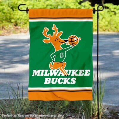 Milwaukee Bucks Retro Hardwood Classics Double Sided Garden Flag GF00938