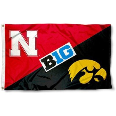 Nebraska vs. Iowa House Divided 3x5ft Wall Flag Banner Flag Outdoor Flag BF155