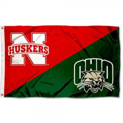 Nebraska vs. Ohio House Divided 3x5ft Wall Flag Banner Flag Outdoor Flag BF346