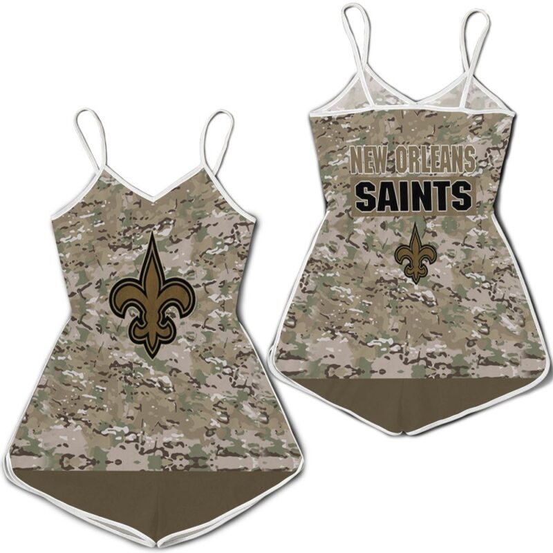 New Orleans Saints Camouflage Veteran 3d jersey Romper RJ04470