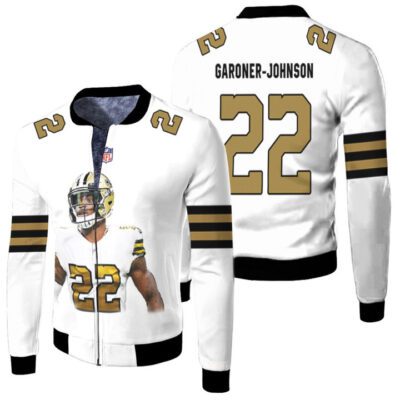 New Orleans Saints Chauncey Gardner-Johnson 22 Color Rush Limited White Jersey Gift For Saints Fans Fleece Bomber Jacket
