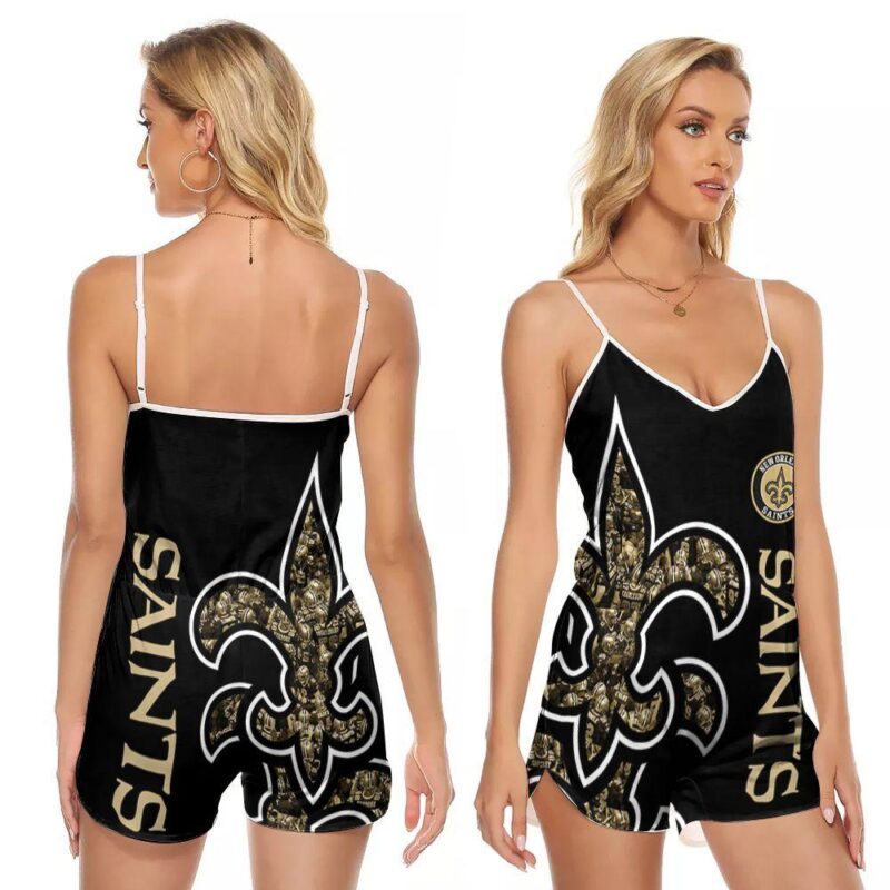 New Orleans Saints NFL American Football Team Logo Gift For Saints Fans V-neck Romper Jumpsuit RJ00848