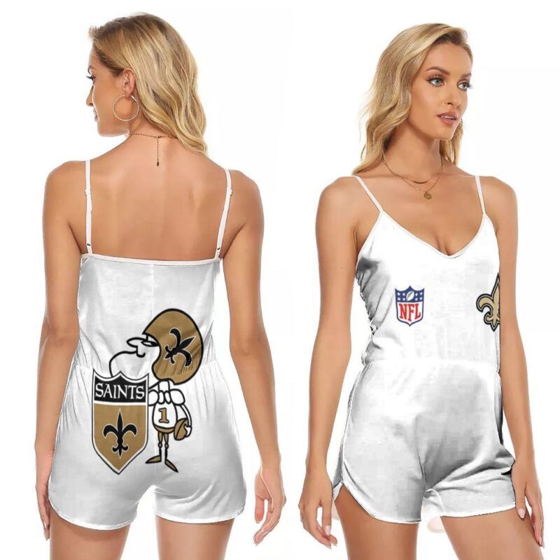 New Orleans Saints Nfl American Football Team Logo Gift For Saints Fans Saints Lovers V-neck Romper Jumpsuit RJ01089