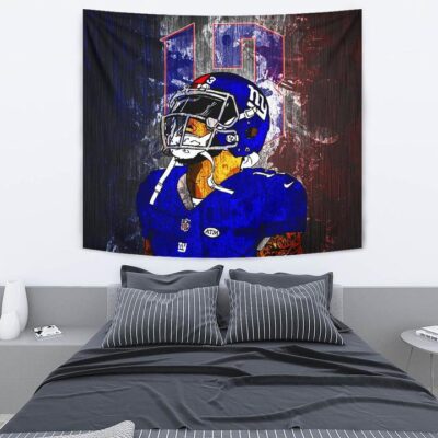 New York Giants American Football Team Tapestry Beckham Jr 13 Colored Artwork Splash Color Tapestry Wall Hanging 2