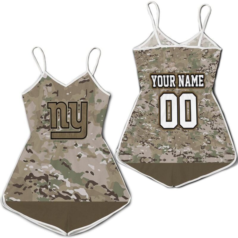 New York Giants Camoflage Pattern 3D Personalized Romper RJ02429